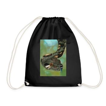 realistische boa constrictor - Turnbeutel - Schwarz - Vorne