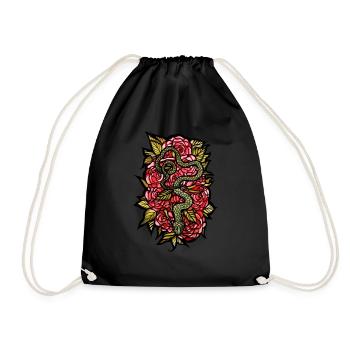Roses serpent - Sac de sport léger - noir - Devant