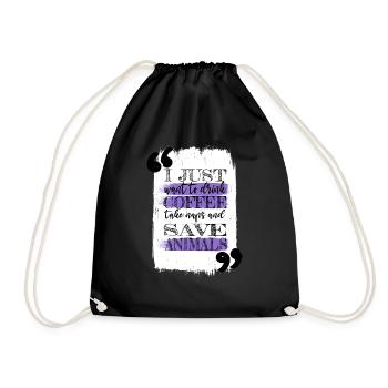 addicted valentines day fun morning cute tired - Drawstring Bag - black - Front