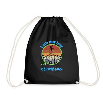 I am not lost i am climbing - Drawstring Bag - black - Front
