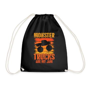 Monstertrucks Jungen Mädchen Monstertruck - Turnbeutel - Schwarz - Vorne