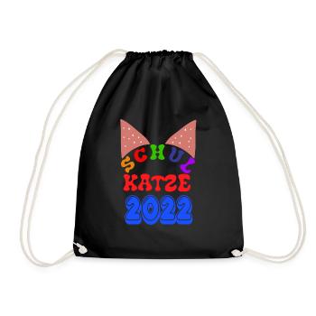Schulbeginn Katze Schulkatze 2022 T shirt - Turnbeutel - Schwarz - Vorne