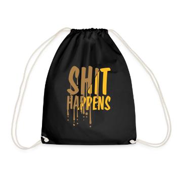 Drops Shit happens Citation - Sac de sport léger - noir - Devant