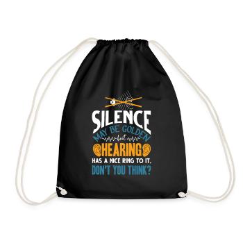 Pediatric Audiologist Audiology Awareness Month - Drawstring Bag - black - Front