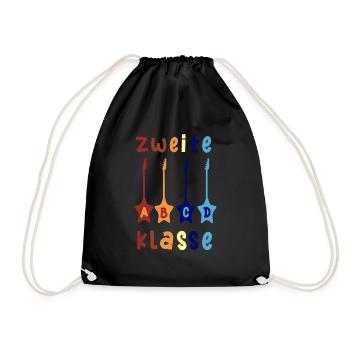 2. Klasse ABCD Rockgitarre Schulbeginn T shirt - Turnbeutel - Schwarz - Vorne