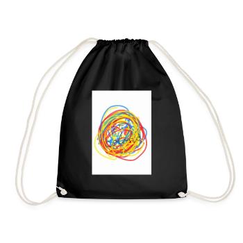 Kissen 45×45cm mit Füllung - Turnbeutel - Schwarz - Vorne