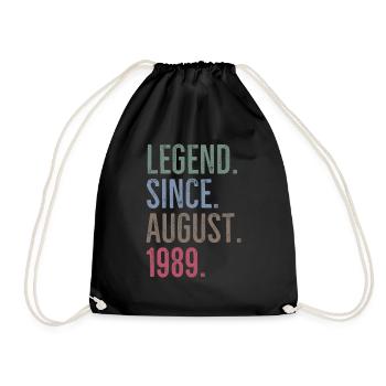 Legend Since August 1989 - Drawstring Bag - black - Front
