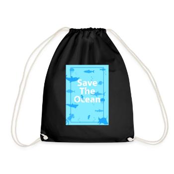 Fig. 3 - Drawstring Bag - black - Front