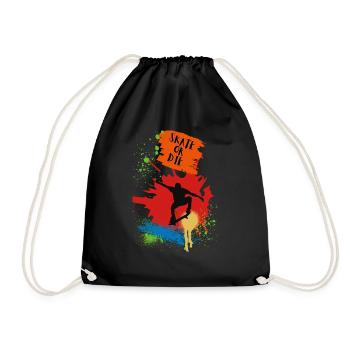 Skateboard love motif for skaters and athletes - Drawstring Bag - black - Front