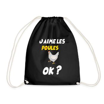 Mes Poules Je Les Aimes Cadeau Papa Maman - Sac de sport léger - noir - Devant