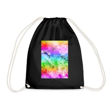 Regenboden Design Frieden - Turnbeutel - Schwarz - Vorne