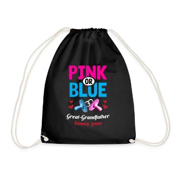 Pink or Blue Great-Grandfather Loves You Gender - Drawstring Bag - black - Front