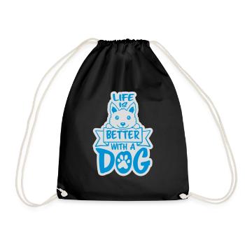 better with a dog - Turnbeutel - Schwarz - Vorne