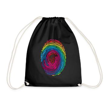 Fingerprint Paragliding DNA - Drawstring Bag - black - Front