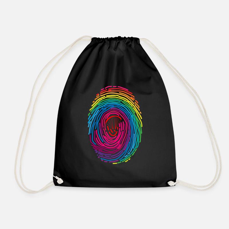 Fingerprint Paragliding DNA - Drawstring Bag - black