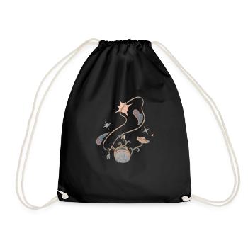 Kette Vintage Retro Design - Turnbeutel - Schwarz - Vorne