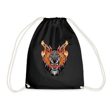 loup gif 1 - Sac de sport léger - noir - Devant