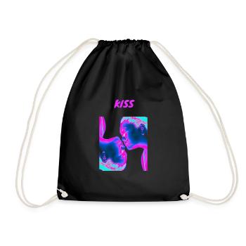 Kiss Kuss Love Liebe - Drawstring Bag - black - Front