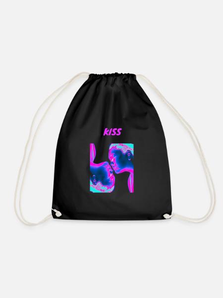 Kiss Kuss Love Liebe - Turnbeutel - Schwarz