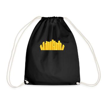 French fries in your pocket - Drawstring Bag - black - Front