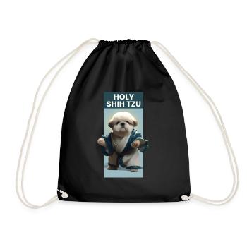 Funny Cute Shih Tzu - Drawstring Bag - black - Front