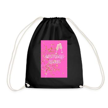 BIRTHDAY QUEEN - Turnbeutel - Schwarz - Vorne