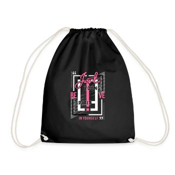 Just young be sprit of your self - Sac de sport léger - noir - Devant