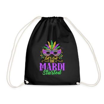 Let's Get The Mardi Started Mardi Gras Party - Turnbeutel - Schwarz - Vorne