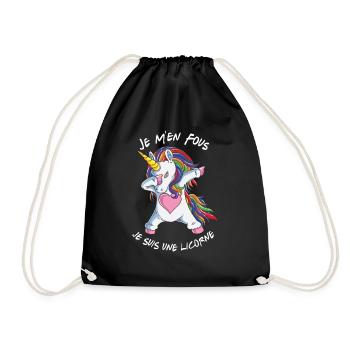 Je M'en Fous Je suis Une Licorne - Sac de sport léger - noir - Devant