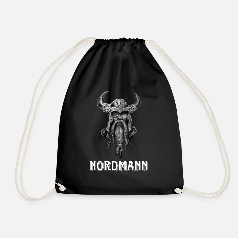 Norse Vikings - Drawstring Bag - black