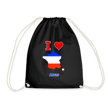 Carte du drapeau de la France avec la ville d’Arras - Sac de sport léger - noir - Devant