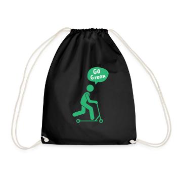 Go Green E-Scooter - Drawstring Bag - black - Front