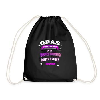 Opas Enkelkinder Geschenk - Turnbeutel - Schwarz - Vorne