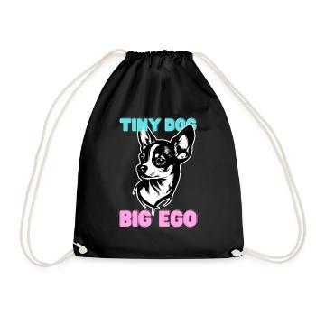Chihuahua - Small Dog, Big Pride Funny - Drawstring Bag - black - Front