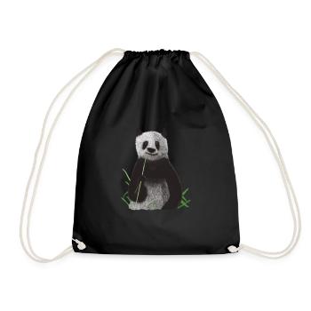 Panda - Turnbeutel - Schwarz - Vorne