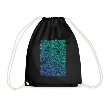 Doodle Paragliders color gradient - Drawstring Bag - black - Front