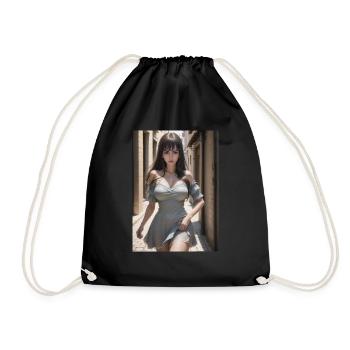 Femme dans une ruelle, ville,IA générée - Sac de sport léger - noir - Devant