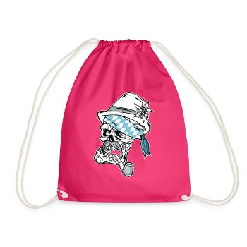 Bavarian Skull // Illustration - Turnbeutel - Fuchsia - Vorne