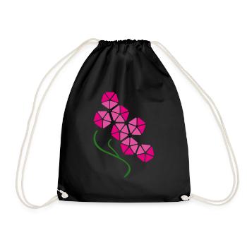Magenta Flowers Blossoms Modern Abstraction - Drawstring Bag - black - Front
