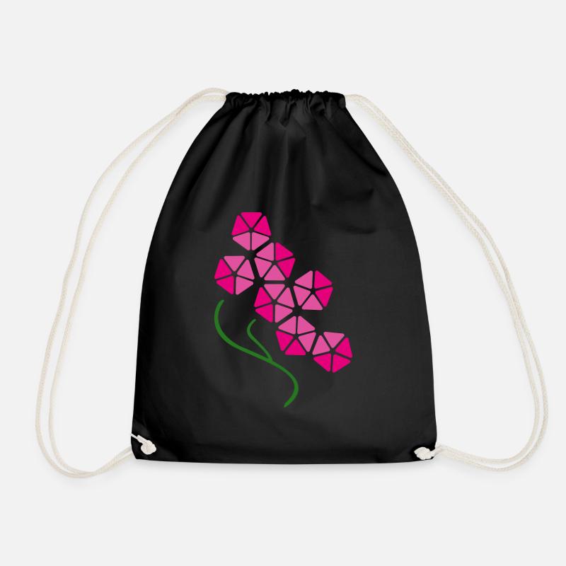 Magenta Blumen Blüten moderne Abstraktion - Turnbeutel - Schwarz