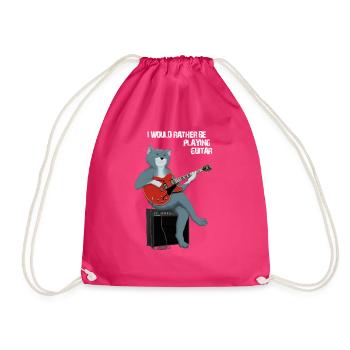 JE PRÉFÈRE JOUER DE LA GUITARE - CAT - Sac de sport léger - fuchsia - Devant
