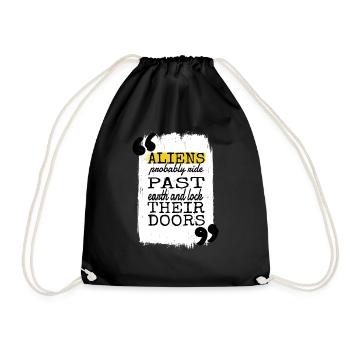 alien loving kid ancient egyptian aliens - Drawstring Bag - black - Front