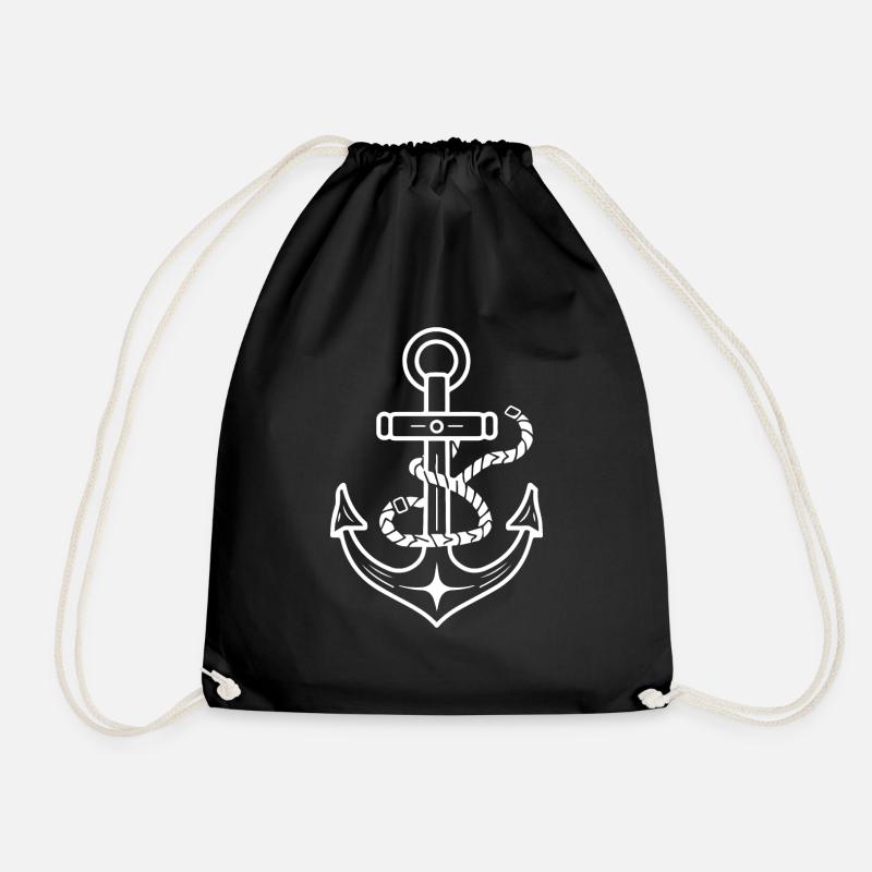 Anker Boot Schiff Nautik - Turnbeutel - Schwarz