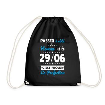 Anniversaire - Né le 29 Juin Frôler perfection - Sac de sport léger - noir - Devant