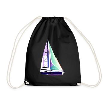 Segeln Segelschiff Segelsport Segler Segelboot - Turnbeutel - Schwarz - Vorne