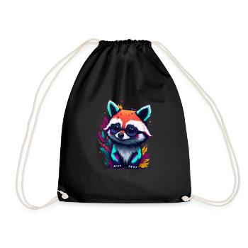 Racoon 1 - Drawstring Bag - black - Front