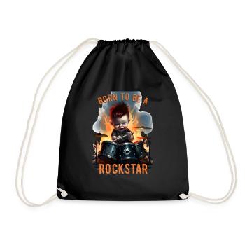 Born To Be A Rock Star 2 - Drawstring Bag - black - Front