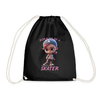Born To Be A Skater (Girl) - Drawstring Bag - black - Front