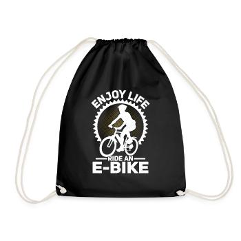 Enjoy Life Ride An E-Bike Pedelec Electric - Turnbeutel - Schwarz - Vorne