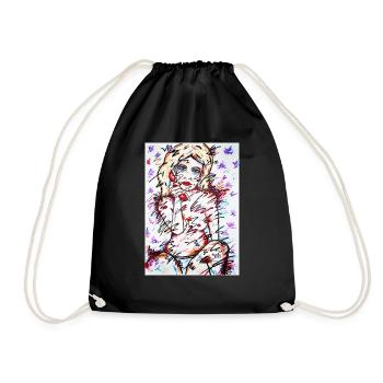 Telephone Girl - Drawstring Bag - black - Front